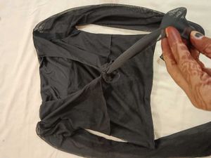 Sheer Black Tie-Up Blouse