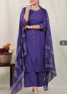 Purple Cotton  Dupatta