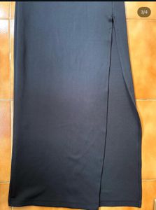 High Thigh Slit Sleek Black Maxi Dress