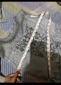 Stylish Grey Embroidered gown