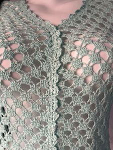 Light Blue Crochet Vest Top