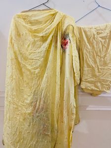 Yellow Kurta Set with Floral Print