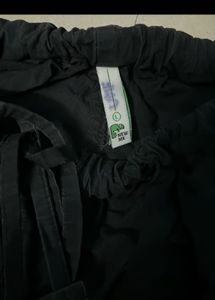 Black Cargo Pants with White Accents