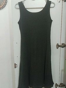 Sleeveless Button-Front Midi A line Dress