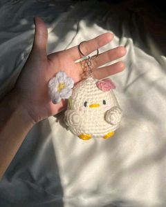 Cute Crochet Duck Keychain