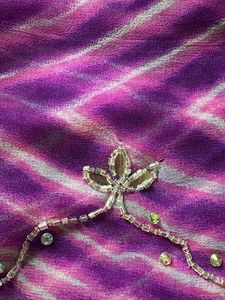 Purple Leheriya Saree with Silver Embellishments a