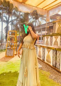 Indowester Green lehenga set