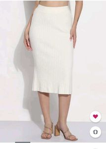 Ribbed Knit Midi Skirt