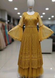 Elegant Yellow Embroidered Kurta Set