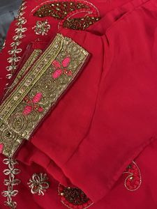 Beautifully Embellished Pink Saree