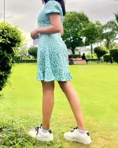 Green Floral Mini Dress
