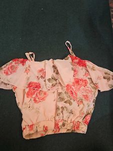 Floral Off-Shoulder Ruffle Top