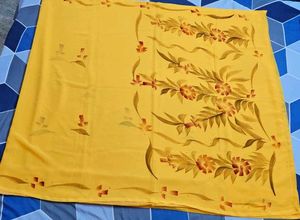 Vibrant Yellow Saree with Subtle Prints