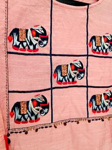 🇳🇿💫🎀Pink Kurta with Elephant Embroidery