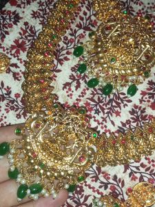 Gold Plated Lakshmi Bridal Jewelry Set