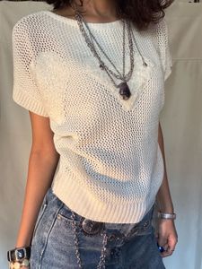 Cream knit heart sweater