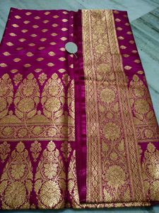 New Katan Vibrant Magenta Pink Banarasi Silk Saree