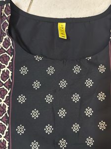 Elegant Black Kurta with Intricate Print