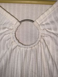 price drop‼️Cream Ribbed Ring Detail Long Sleeve T