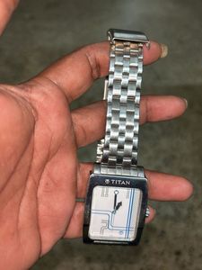 Titan Analog white Dial  Watch Stainless Steel