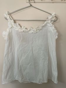White Ruffled Cami Top
