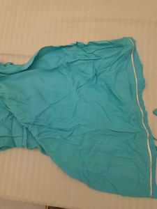 Teal Palazzo Pants with Gold Trim