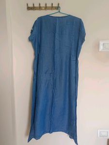 Denim Dress with Tassels