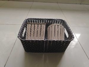 New Set Of Three Plastic BasketsBrown Beige