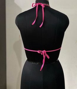 Hot Pink Halter Bikini Top