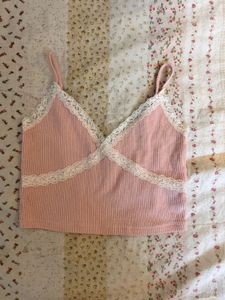 coquette Pink Lace Trim Cami🩰🪽