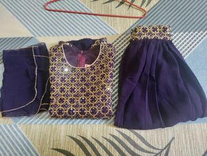 Teal &amp; Navy Blue Salwar Kameez Set