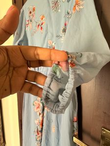 Light Blue Floral Maxi Dress
