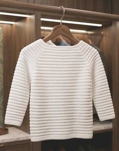 white Striped Knit top