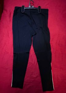 Black Jegging Pants with Red Stripe