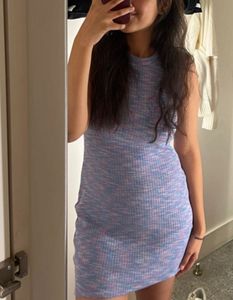 Ribbed Knit Mini Dress