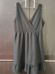 Cute charcoal Ruffled Mini Dress