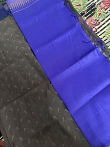 Elegant Grey Saree with Blue Border