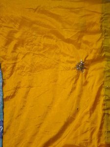 Yellow Embroidered Silk Saree