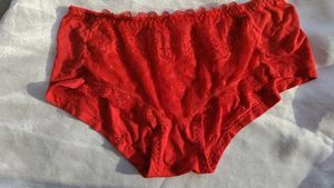 Red Lace Trim Briefs