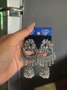Peacock Jhumka Earrings