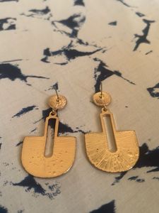Hammered Gold Statement Earrings