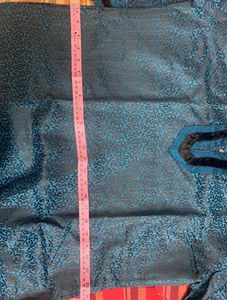 Men's Teal Brocade Kurta