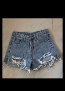 Distressed Denim Shorts ( New )