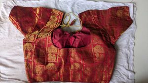 Designer Red &amp; Gold Banarasi Silk Blouse