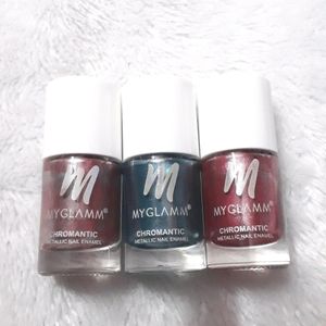 MyGlamm Chromantic Metallic Nail Enamel Pack Of 3