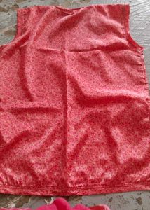 Red Printed lehenga kurta set