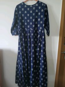 Navy Blue Printed Maxi Dress