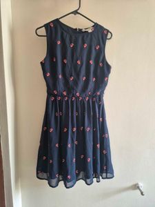Navy Blue Embellished Summer Dress