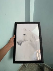 Luxury White Horse Wall Painting