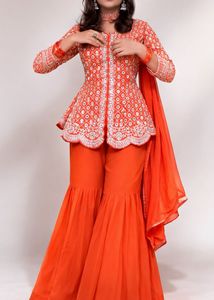 Orange Gharara Set
